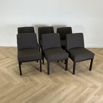 Jules Wabbes Louise stoel door Bul, complete set van 6 stuks, Ophalen of Verzenden, Gebruikt, Stof, Vijf, Zes of meer stoelen