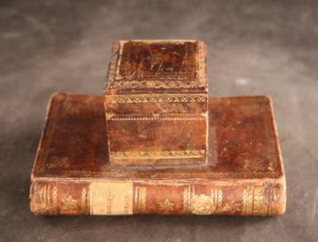 Antieke houder voor een - Inktpot - Hout, Antiek en Kunst