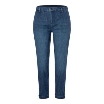 MAC • blauwe Chino turn up jeans • 36, MAC, Verzenden, Nieuw, Blauw