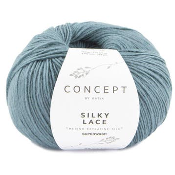 Katia Concept Silky Lace - 185 grijsblauw - Merino/Zijde G, Hobby en Vrije tijd, Breien en Haken, Ophalen of Verzenden, Nieuw