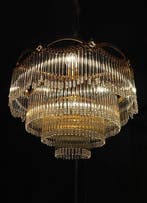 Plafondlamp - Messing, Kristal - Italiaanse glans