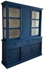 Buffetkast briljantblauw Deurne 180cm dichte middendeur, Ophalen of Verzenden, Nieuw