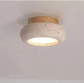 Ronde Stenen LED Plafondlamp – Industrieel Vintage Design, Verzenden, Nieuw