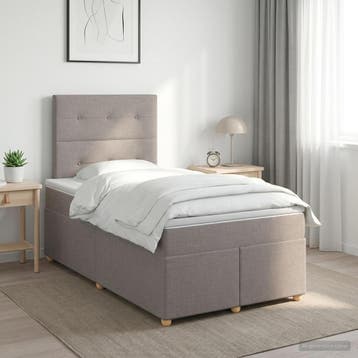 vidaXL Boxspringbed met matras met hoofdeinde Taupe 120 x, Verzenden, Nieuw, Twijfelaar