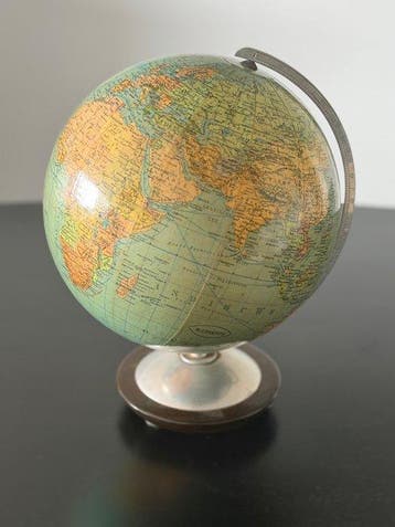 Vintage Franse aardbol vervaardigd door Mercator - 1950