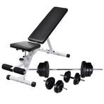 vidaXL Trainingsbank met halterset 60,5 kg, Sport en Fitness, Verzenden, Nieuw