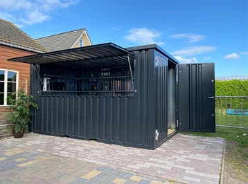 BEKIJK NU | Barcontainer | Bar | Antraciet kleur | Tuin bar