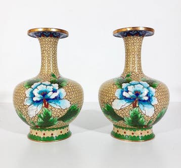 Vaas - Klassieke cloisonné-vazen - Brons, cloisonné emaille