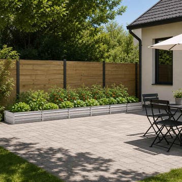 vidaXL Verhoogd Tuinbed Zilverkleurig 480 x 80 x 24 cm, Minder dan 30 cm, Verzenden, Nieuw, Metaal