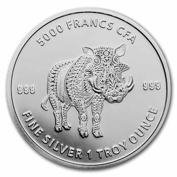 Chad - Mandala Warthog 1 oz 2021 (10.000 oplage), Verzenden, Overige landen, Losse munt, Zilver