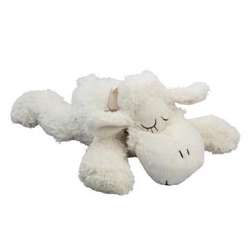 Inware lammetje knuffel - pluche - wit - liggend - 30 cm, Verzenden, Nieuw