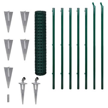 vidaXL Euro hek 10x1,5 m staal groen, Verzenden, Nieuw, IJzer