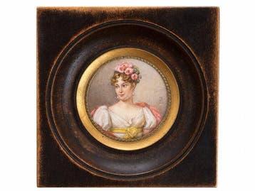 French School (XIX), signed Gros - L’Impératrice aux roses