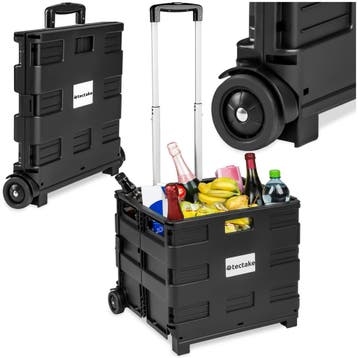 Inkooptrolley, boodschappen trolley opvouwbaar - zwart, Sieraden, Tassen en Uiterlijk, Koffers, Verzenden, Nieuw