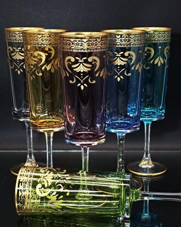 Artemisia - Drinkset - Kristal, gouden zecchino - Set van