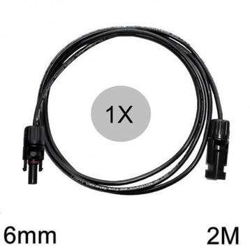 6mm MC4 verlengkabel zwart 1-20 Meter 2 Meter (Solar Kabels), Doe-het-zelf en Verbouw, Zonnepanelen en Toebehoren, Verzenden, Nieuw