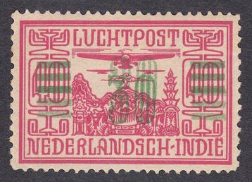 Nederlands-Indië 1932 - Luchtpost, zeldzame variëteit, Gestempeld