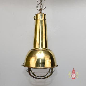 Wandlamp - Messing, Glas - Industrieel kooi-lamp