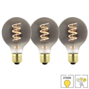 Set van 3 LED lampen E27 | 3-staps dimbaar | 1.8 watt |, Verzenden, Nieuw, E27 (groot), Overige typen