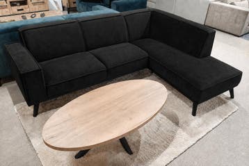 Hoekbank Den Haag - hoekbanken - Zwart, Nieuw, 150 cm of meer, Stof, 250 tot 300 cm