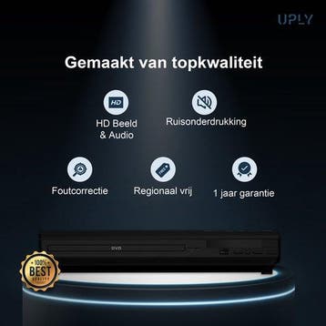 2dekans | UPLY DVD Speler met HDMI - Full HD - Regiovrij -, Ophalen of Verzenden, Zo goed als nieuw
