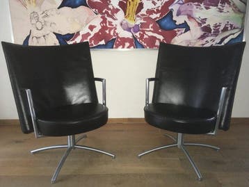 Erik Jørgensen - Fauteuil (2) - Leder, Aluminium, Metaal