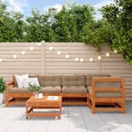 vidaXL Tuin loungeset 7 pcs Wasbruin Massief grenenhout, Verzenden, Nieuw, 7 zitplaatsen, Loungeset