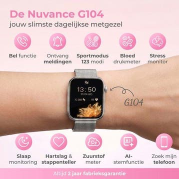 2dekans | Nuvance Smartwatch Dames - Smartwatch Heren -, Ophalen of Verzenden, Zo goed als nieuw, Nuvance