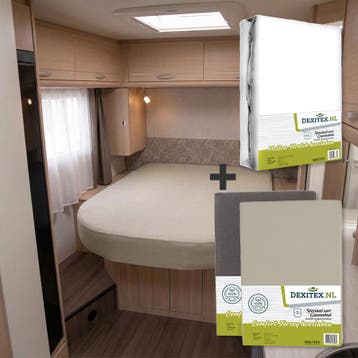 Textielpakket Queensbed/Eilandbed - 1 molton met 2 jersey, Verzenden, Nieuw, Wit