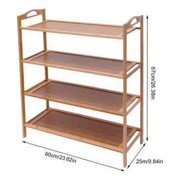 Bamboe Schoenenrek – 4-Laags Open Organizer met Grote Capaci, Verzenden, Nieuw