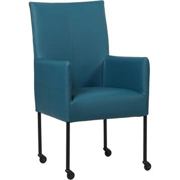 Leren eetkamerstoel Spark - Toledo Turquoise (blauw) -, Ophalen of Verzenden, Nieuw, Leer, Industrieel, Modern