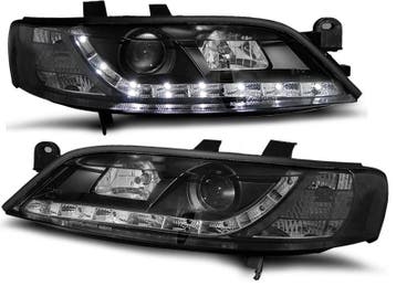 Koplampen Opel Vectra B 99-02 Devil Eyes real DRL LED Zwart, Auto-onderdelen, Ophalen of Verzenden, Nieuw