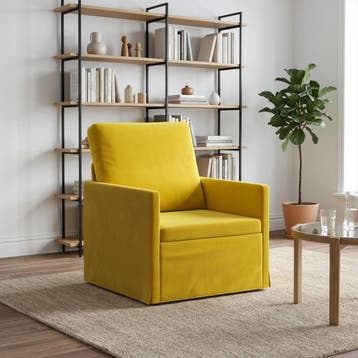 vidaXL Fauteuil Geel 70 x 81 x 82 cm fluweel, Huis en Inrichting, Eenpersoons, Verzenden, Nieuw, Minder dan 150 cm