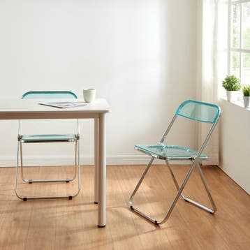 Klapstoel set van 2 Pornainen 74x46x47 cm lichtblauw transpa, Verzenden, Nieuw