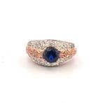 Zonder minimumprijs - Ring - 9 kt. Roségoud, Zilver Spinel -, Sieraden, Tassen en Uiterlijk, Ringen, Nieuw