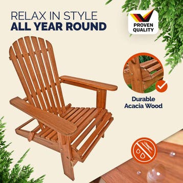 Ligstoel Adirondack Acaciahout inklapbaar (Ligbed - Lounge), Verzenden, Nieuw