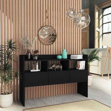 vidaXL Dressoir 105x30x70 cm bewerkt hout zwart, 100 tot 150 cm, Verzenden, Nieuw, 25 tot 50 cm