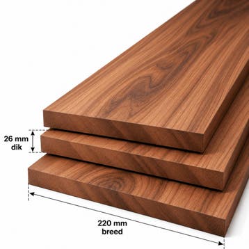 Amerikaans noten planken geschaafd 26x220mm, Verzenden, Nieuw