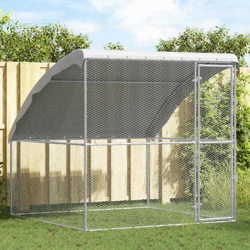 vidaXL Kippenhok zilver 2 x 2 x 2 m Gegalvaniseerd staal, Verzenden, Nieuw