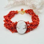 Bloedkoraal - Zilver, Verguld - Armband - CORALLO, Antiek en Kunst