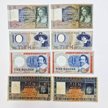 Nederland. - 8 x 10 Gulden - 1937/1953 - PL138, PL40, PL45,