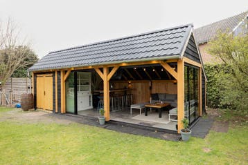 SPECIALE DEAL! Drentse kapschuur van 9x4m €12.770 ex btw, Tuin en Terras, Overkappingen, Verzenden, Nieuw, Veranda