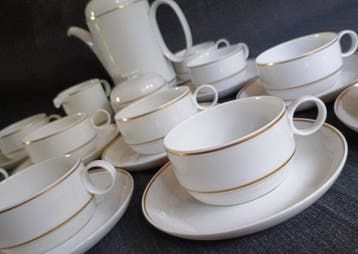 Rosenthal - Koffieservies (23) - Linea dorata - 24 kt goud -
