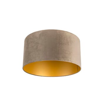 Velours lampenkap taupe 50/50/25 met gouden binnenkant, Verzenden, Nieuw, Classic-antique