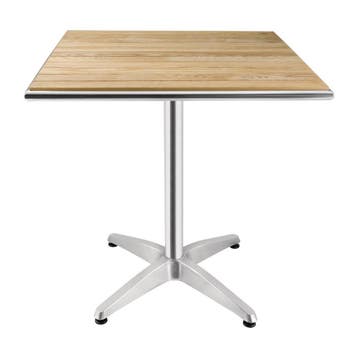 Bolero vierkante terrastafel met essenhouten blad 70cm, Zakelijke goederen, Horeca | Meubilair en Inrichting, Verzenden, Nieuw in verpakking