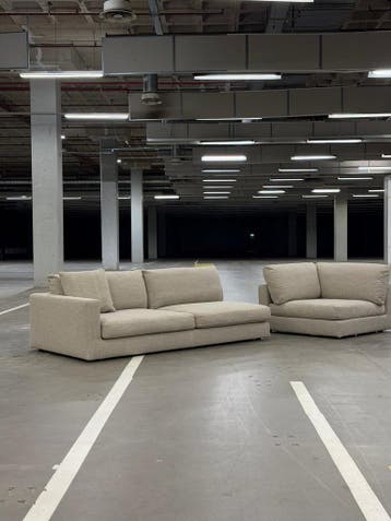 Linteloo Mauro | Beige Boucle | NIEUWSTAAT + Garantie, 300 cm of meer, Ophalen of Verzenden, Zo goed als nieuw, Bank Hoekbank Bankstel Bankje Loungebank Banken Chaise Lounge 
