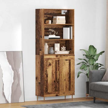 vidaXL buffetkast Oudhout 69,5 x 34 x 180 cm Bewerkt hout, Huis en Inrichting, Kasten | Buffetkasten, Minder dan 50 cm, Verzenden