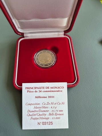 Monaco. 2 Euro 2021 10 Ans du Mariage Princier Proof