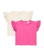 HEMA Baby T-shirts jersey - 2 stuks ecru, Verzenden, Nieuw