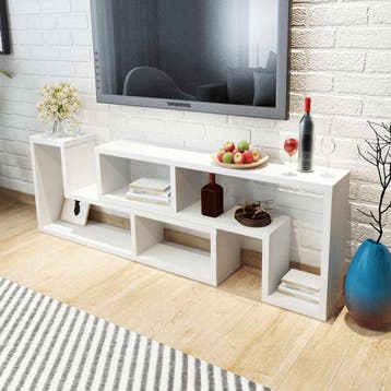 vidaXL Tv-meubel dubbel L-vormig wit, Overige materialen, Verzenden, 100 tot 150 cm, Nieuw